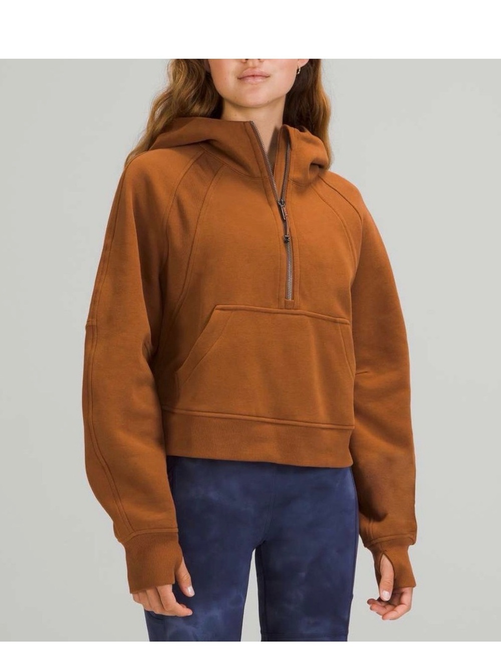 Lululemon Scuba Half-Zip Hoodie in Copper Brown